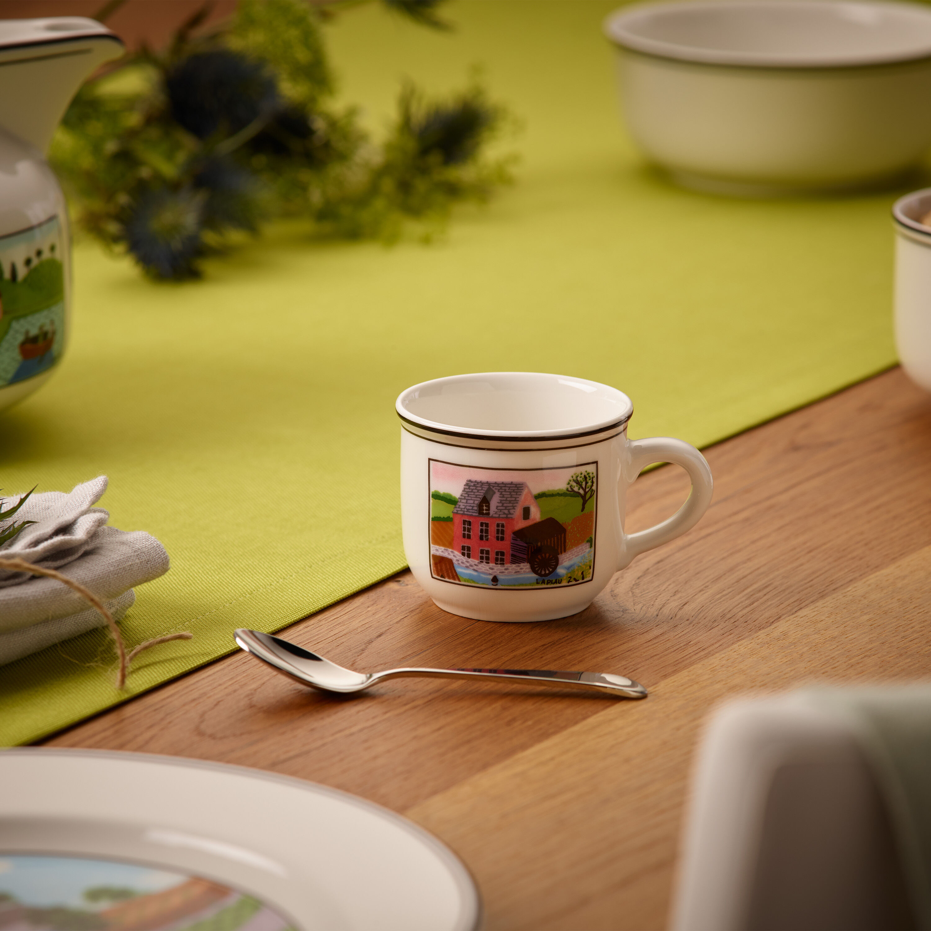 Design Naif Espresso cup Multi-colored, 3.1 oz, Premium Porcelain