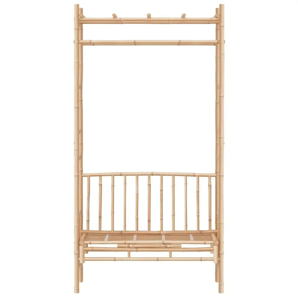 vidaXL - Tuinbank - Bruin - Bamboe - 116 cm - Met pergola