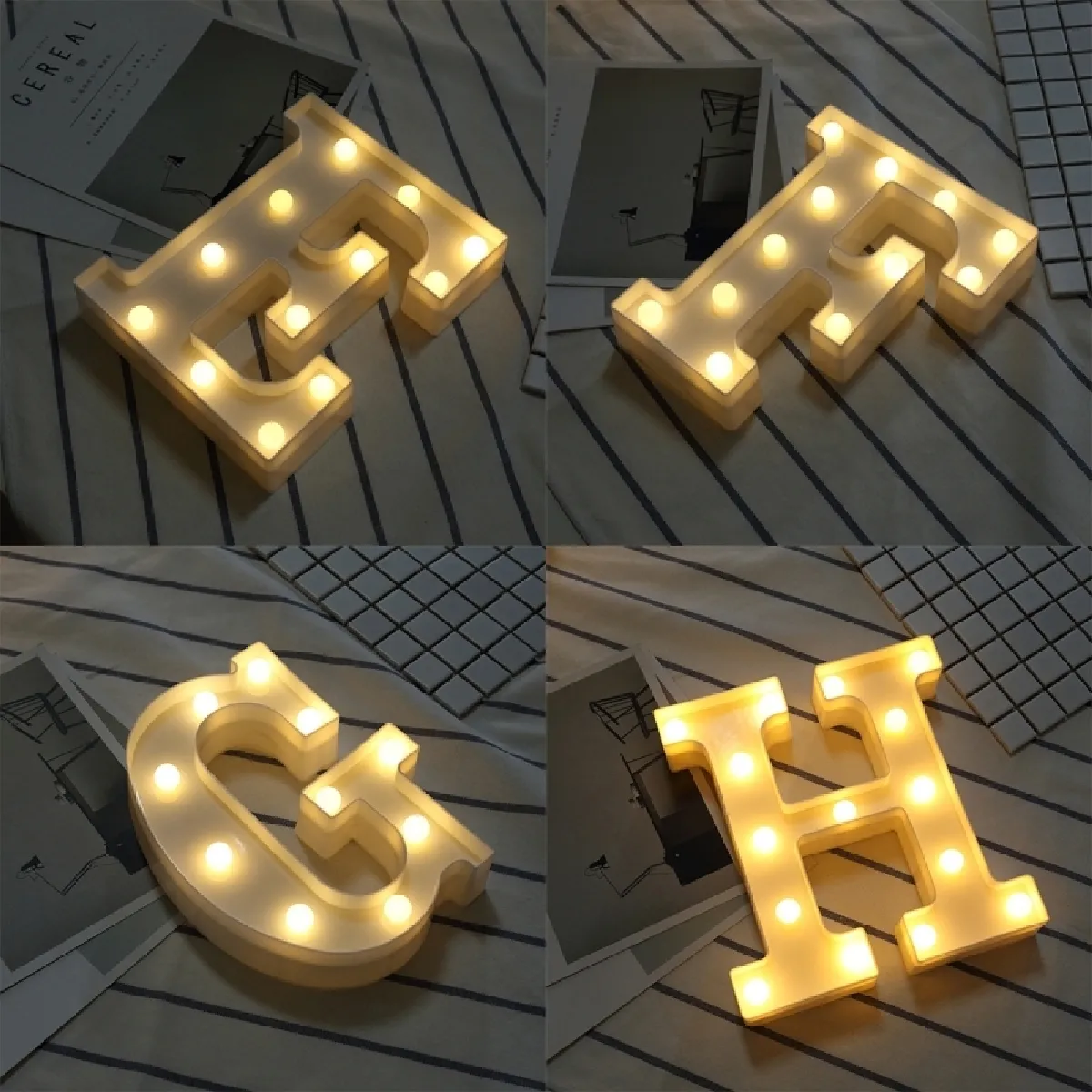 Wewoo Guirlande Lettre Alphabet W - Blanc chaud