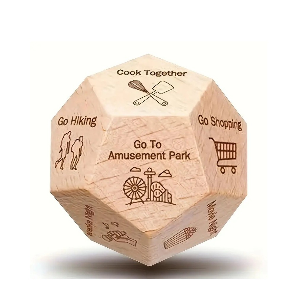 (35x35mm) Holz Paar Würfel Pentagon Spiel Entscheidungswürfel Romantische Dating Ideen für Erwachsene - Date
