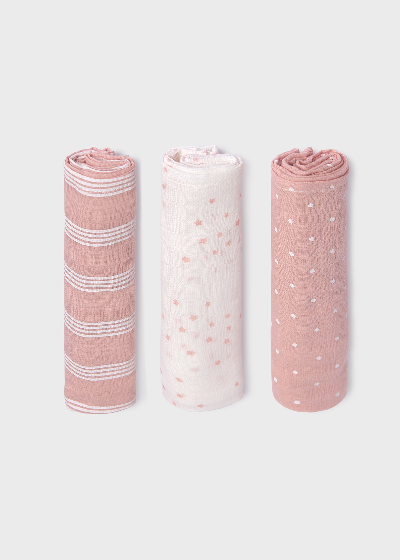 Conjunto de 3 paninhos de musselina para bebê da Better Cotton