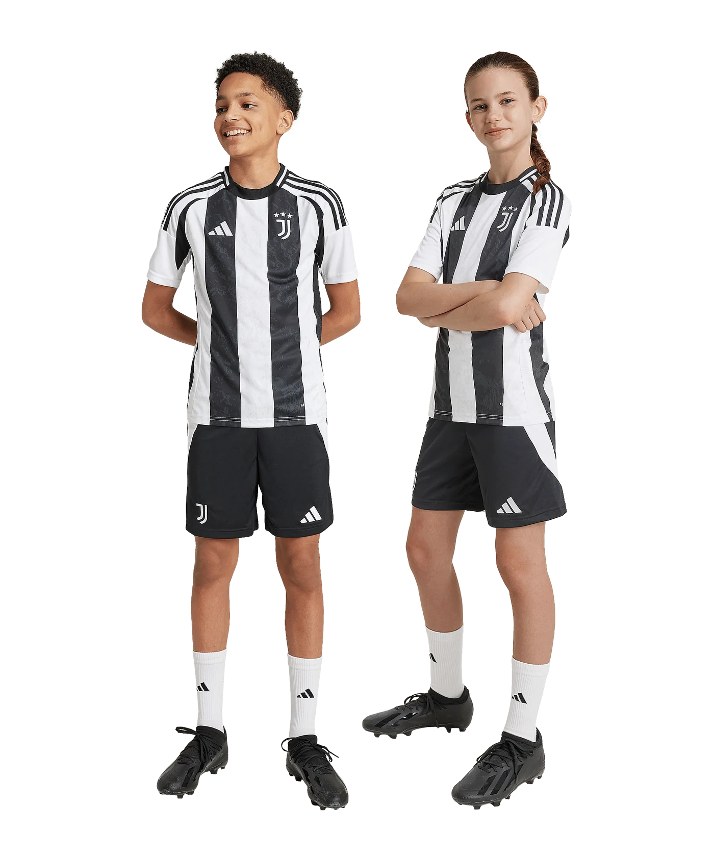 adidas Juventus Turin Short Home 2024/2025 Kids Schwarz