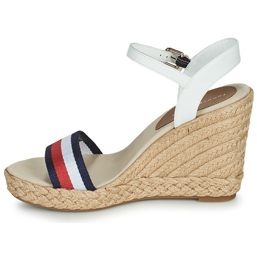 Tommy Hilfiger - SHIMMERY RIBBON HIGH WEDGE - Blanc