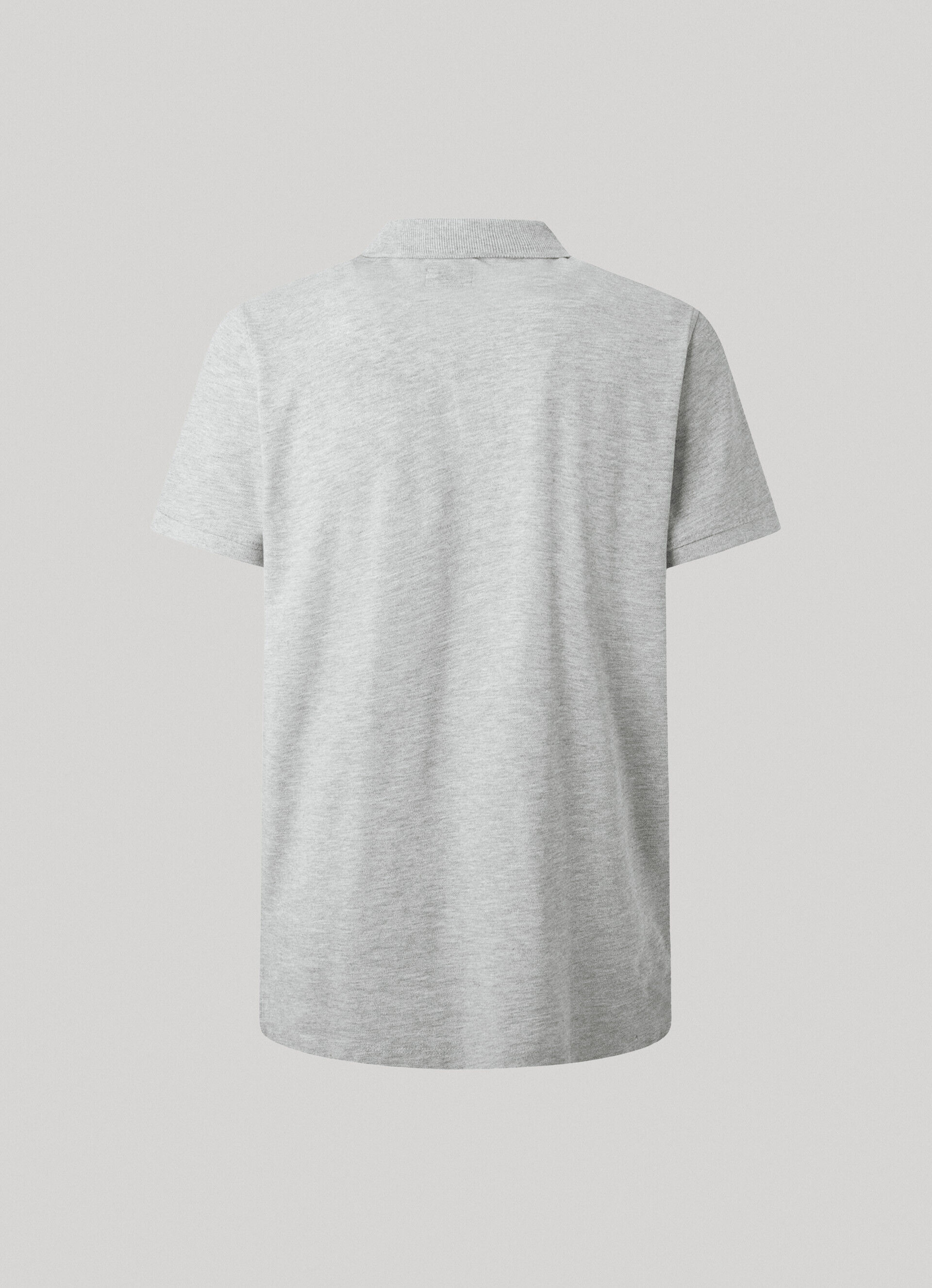 Camisa polo de algodão piqué com logotipo bordado - cinza mescla