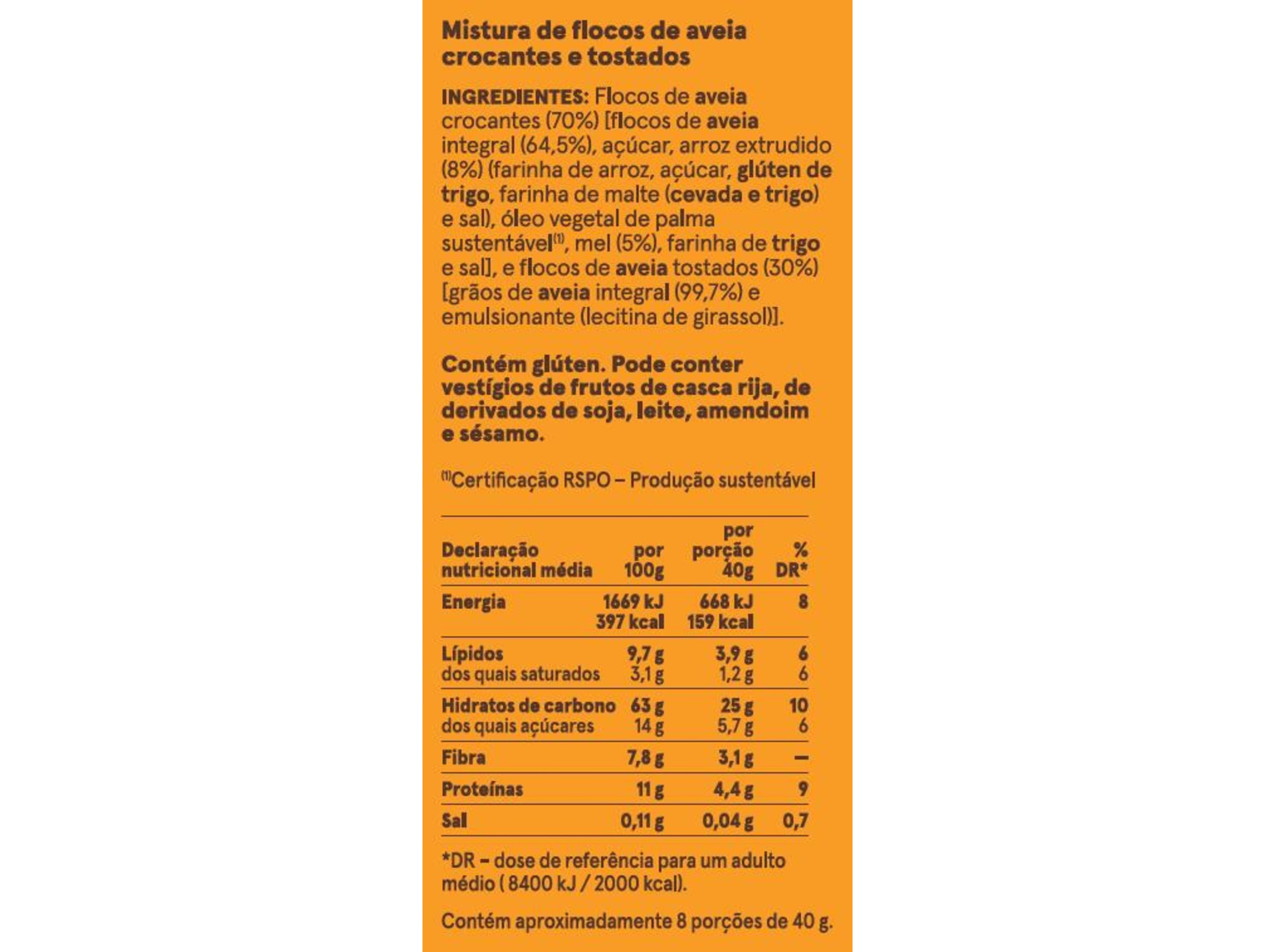 CEREAIS MUESLI SALUTEM AVEIA E MEL 300G