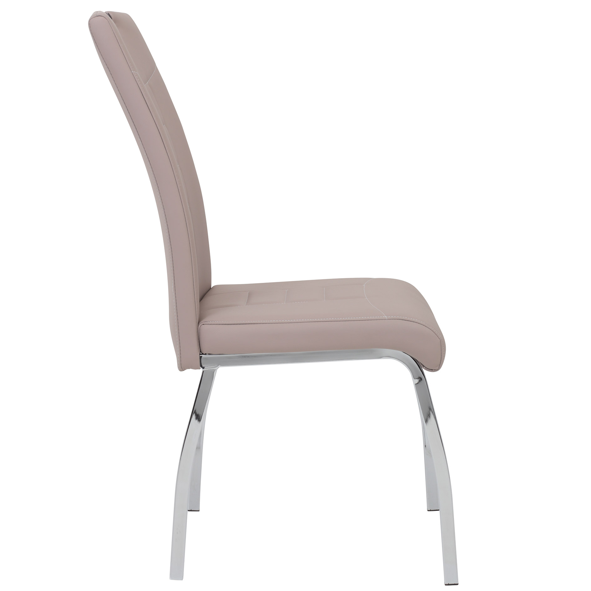 2er-Set Polsterstühle - cappuccino-chromfarben - Kunstleder