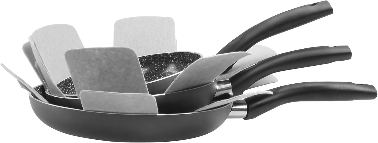 STONELINE Ceramic Keramikpfanne Töpfe Set 14 teilig 18/20/24 cm Töpfe Pfannen PFAS-frei Topfset Pfannenset Induktion Kochgeschirr Set mit Deckel Keramikbeschichtung mit echten Steinpartikeln, Grau