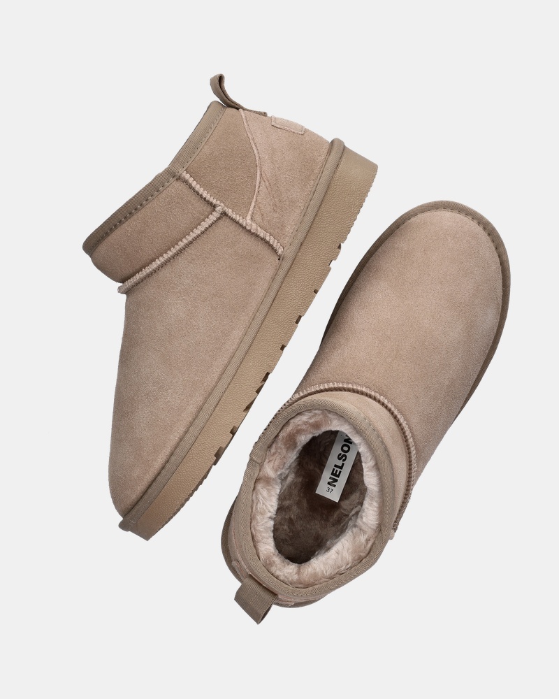 Nelson Gevoerde boots  - beige