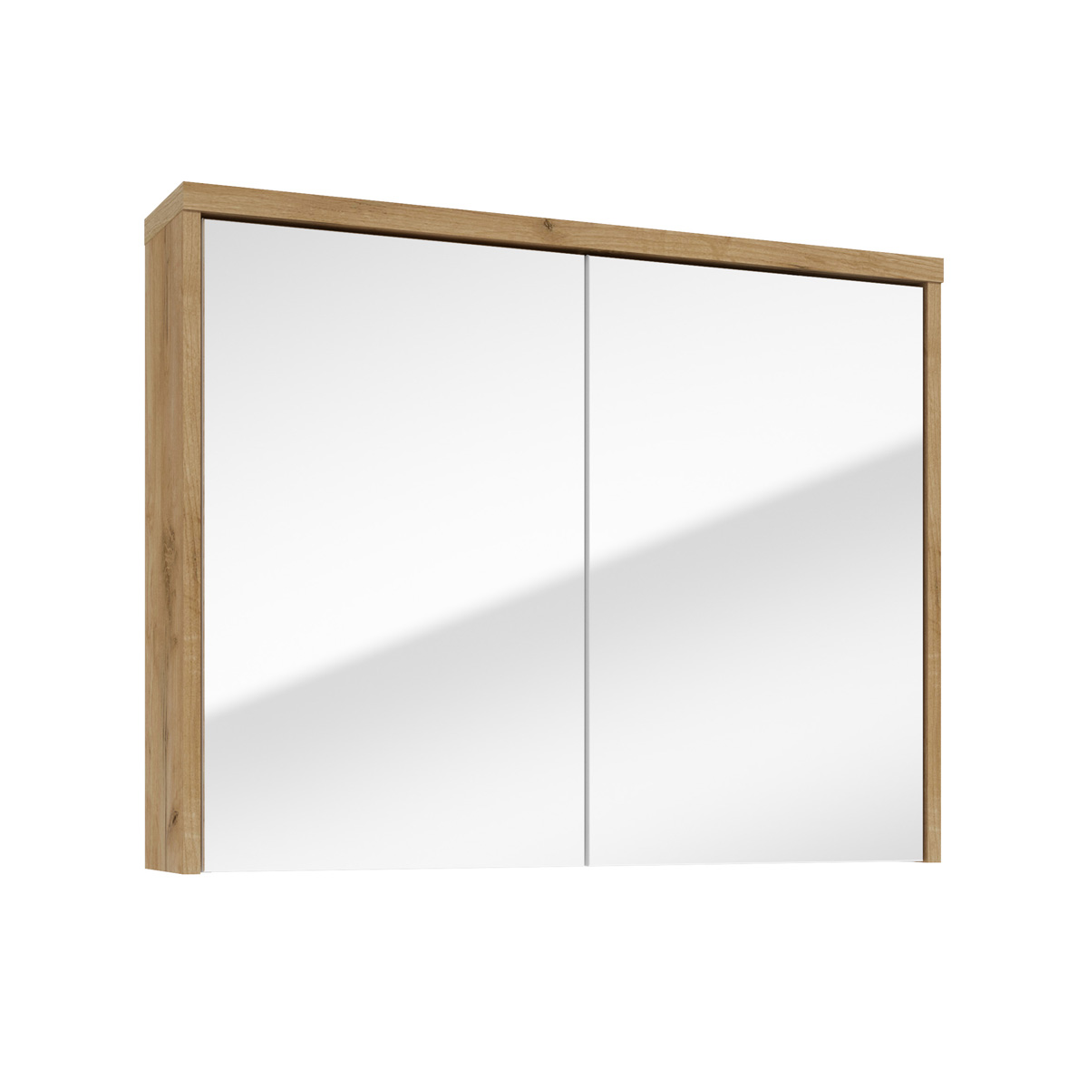 Fontana Basic spiegelkast 80cm met 2 deuren warm eiken