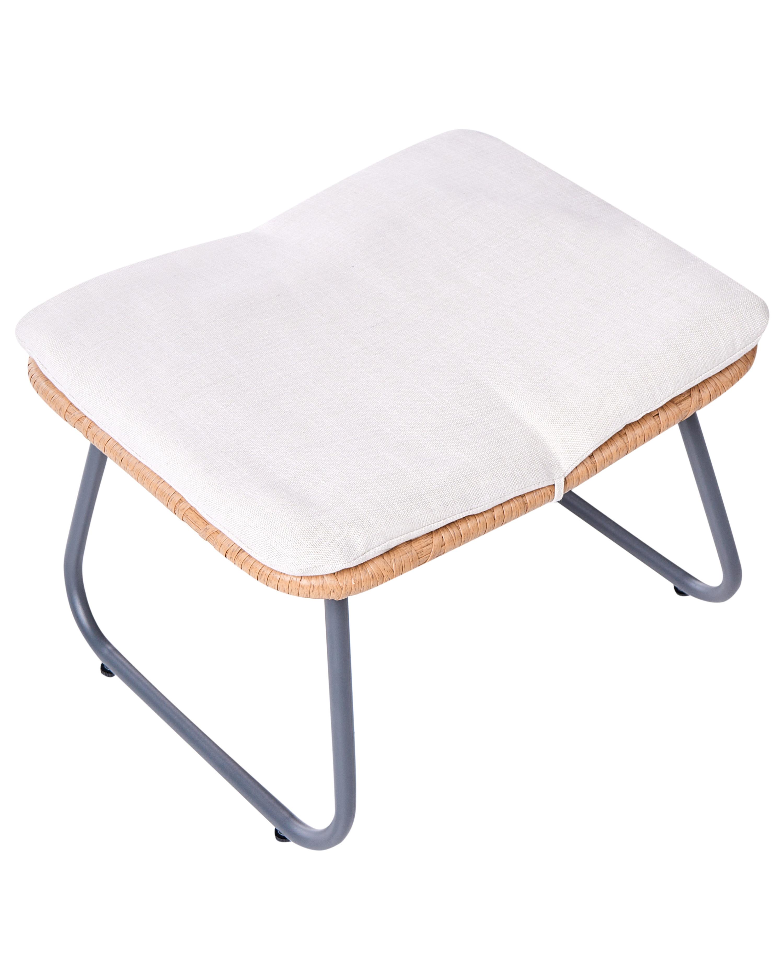 Tuinstoel MESTRE met voetenbank PE rotan Lichtbeige