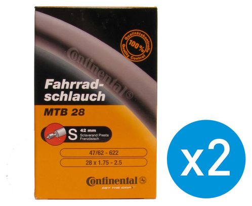 Continental Pack de 2 Chambres à Air MTB 29'' Presta