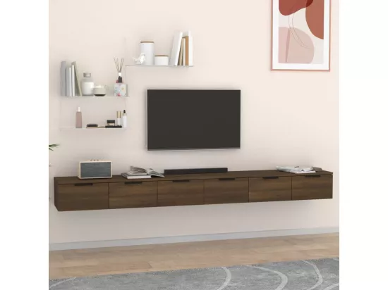 Armoires murales 2 pcs Chêne marron 102x30x20 cm