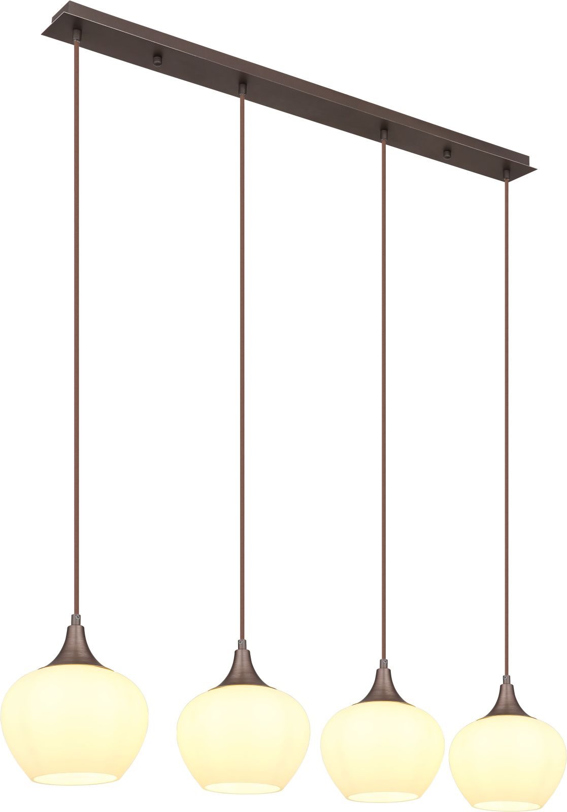 Hängeleuchte - kaffeefarben-opal - 4-flammig - 120 cm
