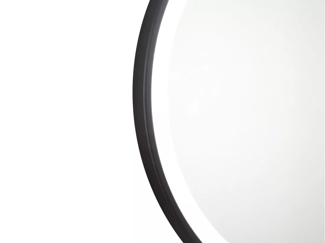 Miroir de salle de bain lumineux rond noir avec Leds - D. 80 cm - NUMEA