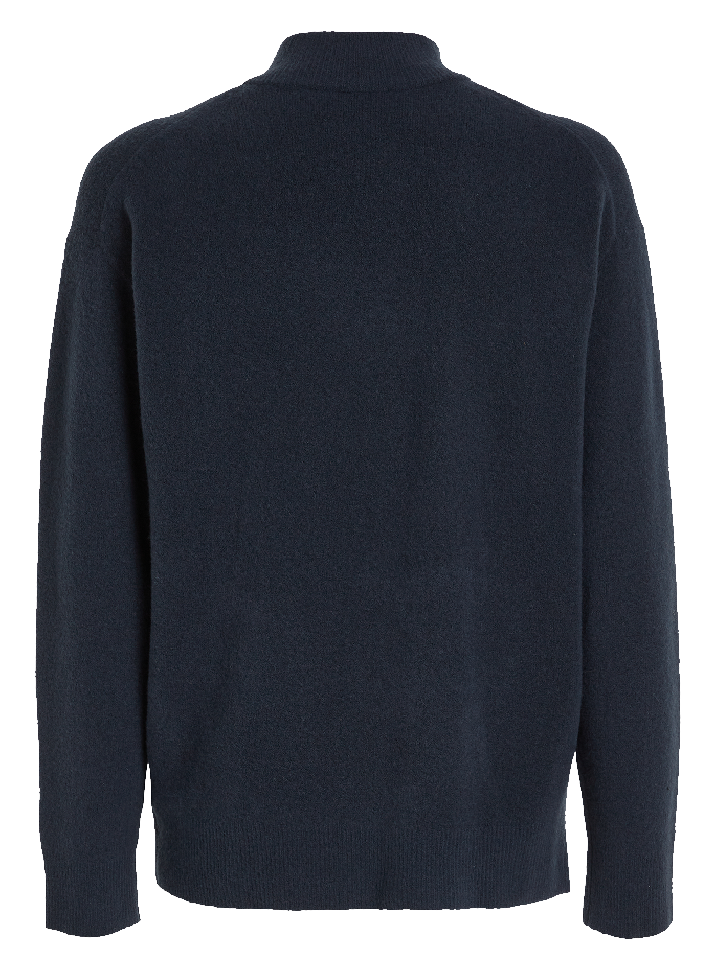 Pull col montant droit en laine mélangée | Bleu
