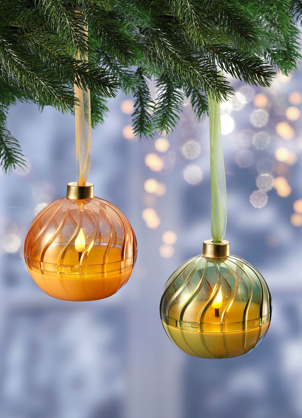 LED-Kerze mit Flackereffekt, 2er-Set
