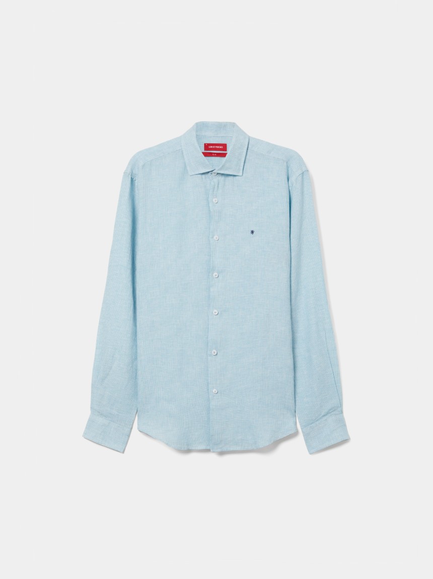 Camisa slim fit em linho
