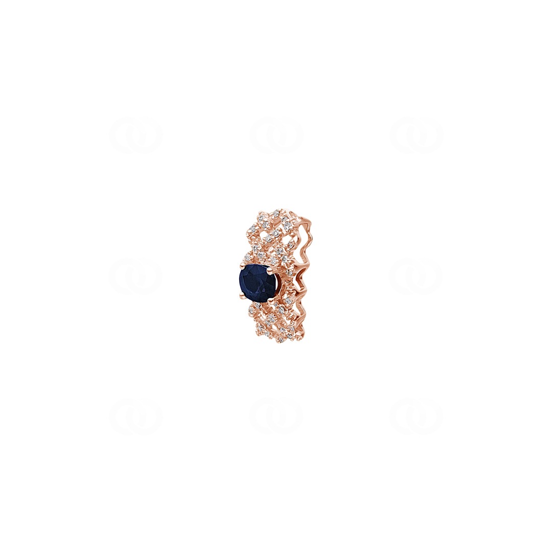 Anhänger 750/18 K Roségold mit Saphir & Diamanten 0.08 ct H/si