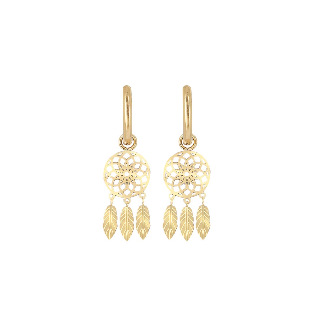 Boucles Attrape rêves acier or