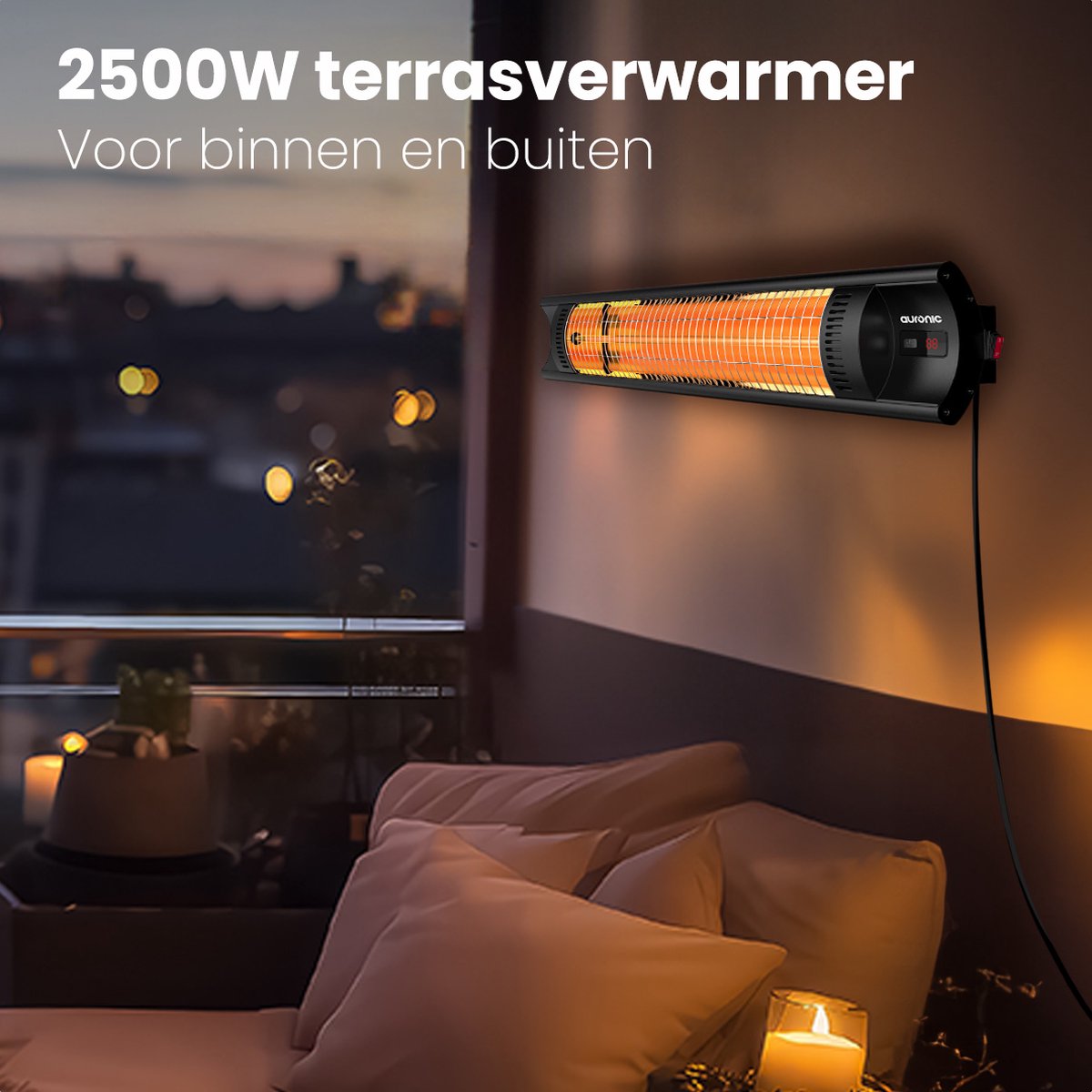 Auronic infrarood terrasverwarmer - 2500 watt
