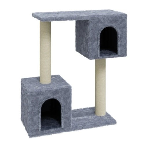 Arranhador duplo Vidaxl cinza claro para gatos