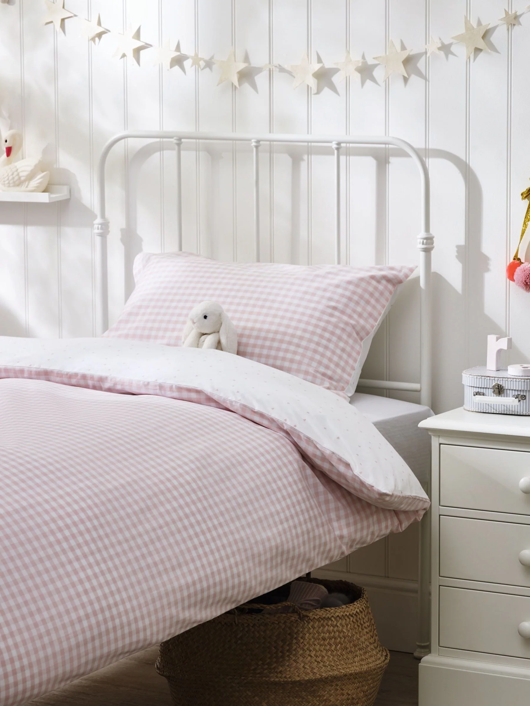 The White Company - Omkeerbare tweepersoons dekbedovertrekset met gingham-ruit
