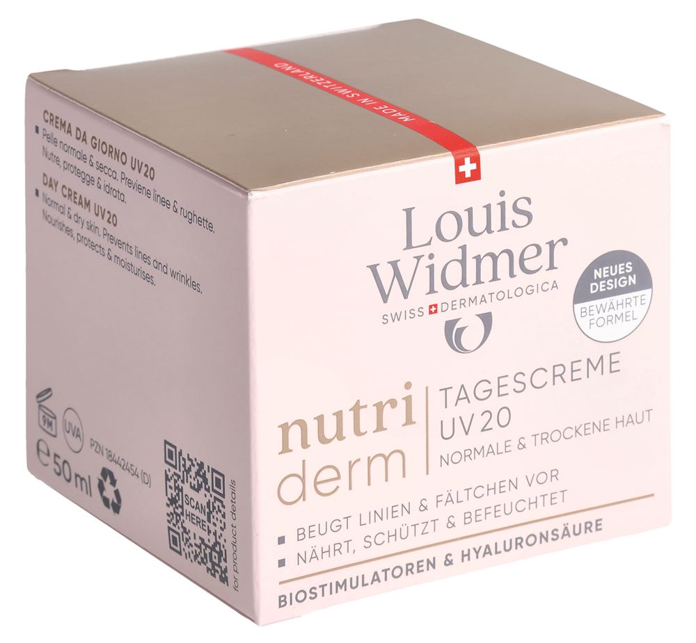 LOUIS WIDMER Nutriderm Tagescreme<br>50 ml, Creme, UV20 parfumiert