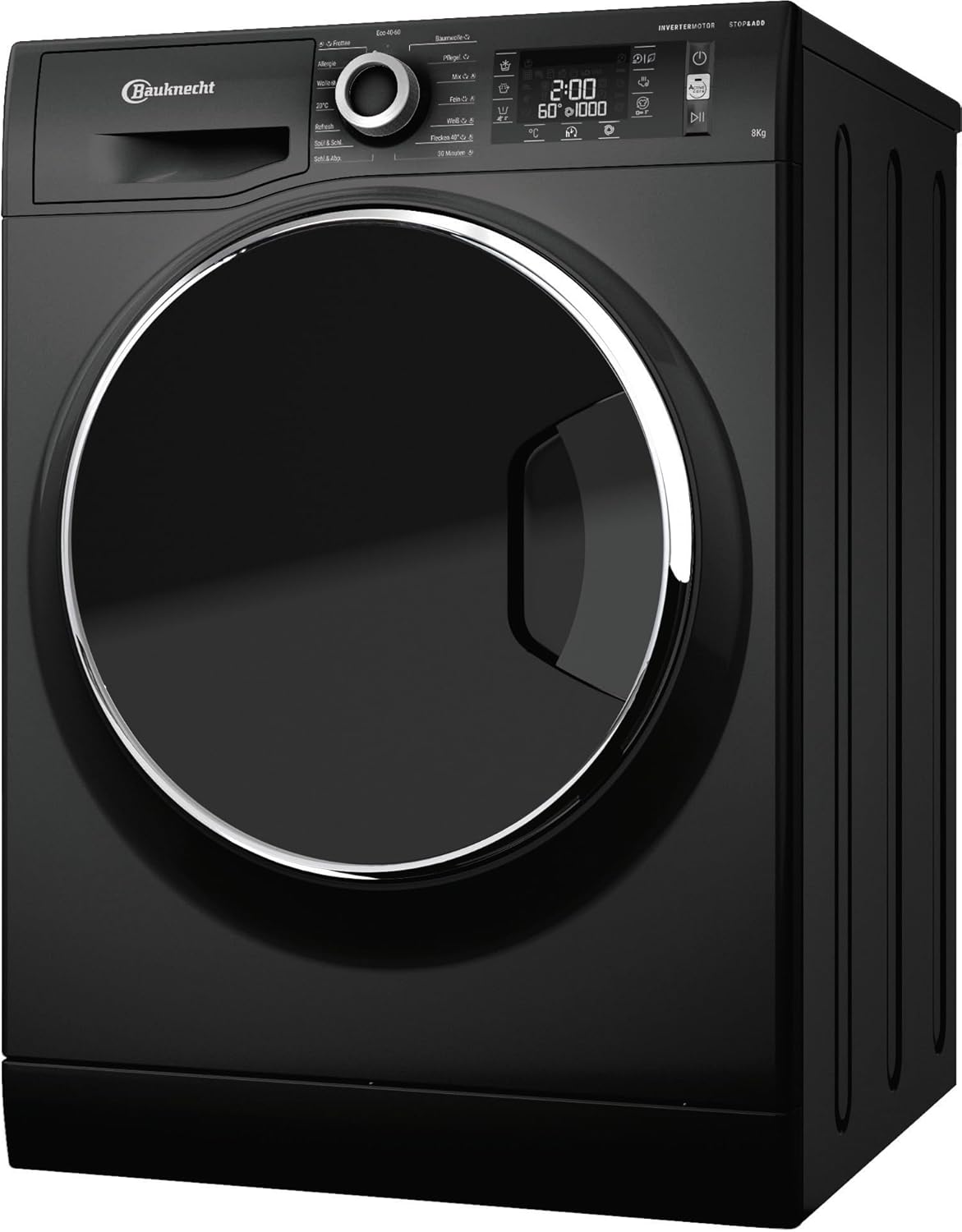 Bauknecht WM BB 8AA Waschmaschine Frontlader/8kg/ EEK A/Active Care Color+/kraftvolle Fleckentfernung/Dampf Programme/Steam Hygiene mit Antivirus/Steam Refresh/Stopp&Add Funktion/schwarz