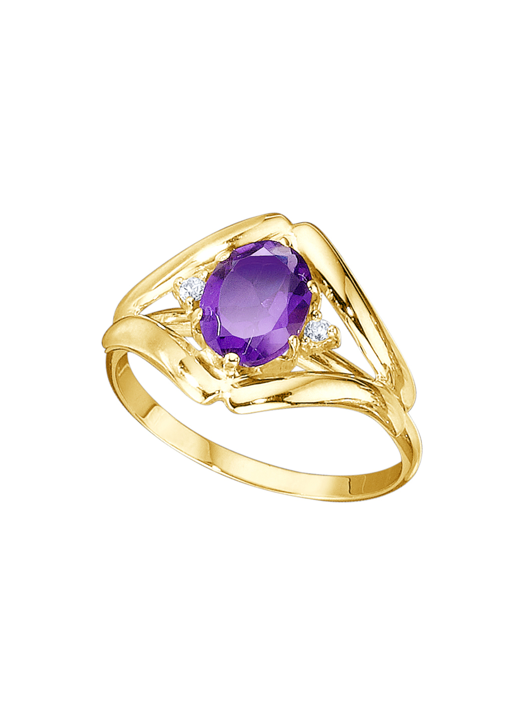 Damenring mit echt Amethyst