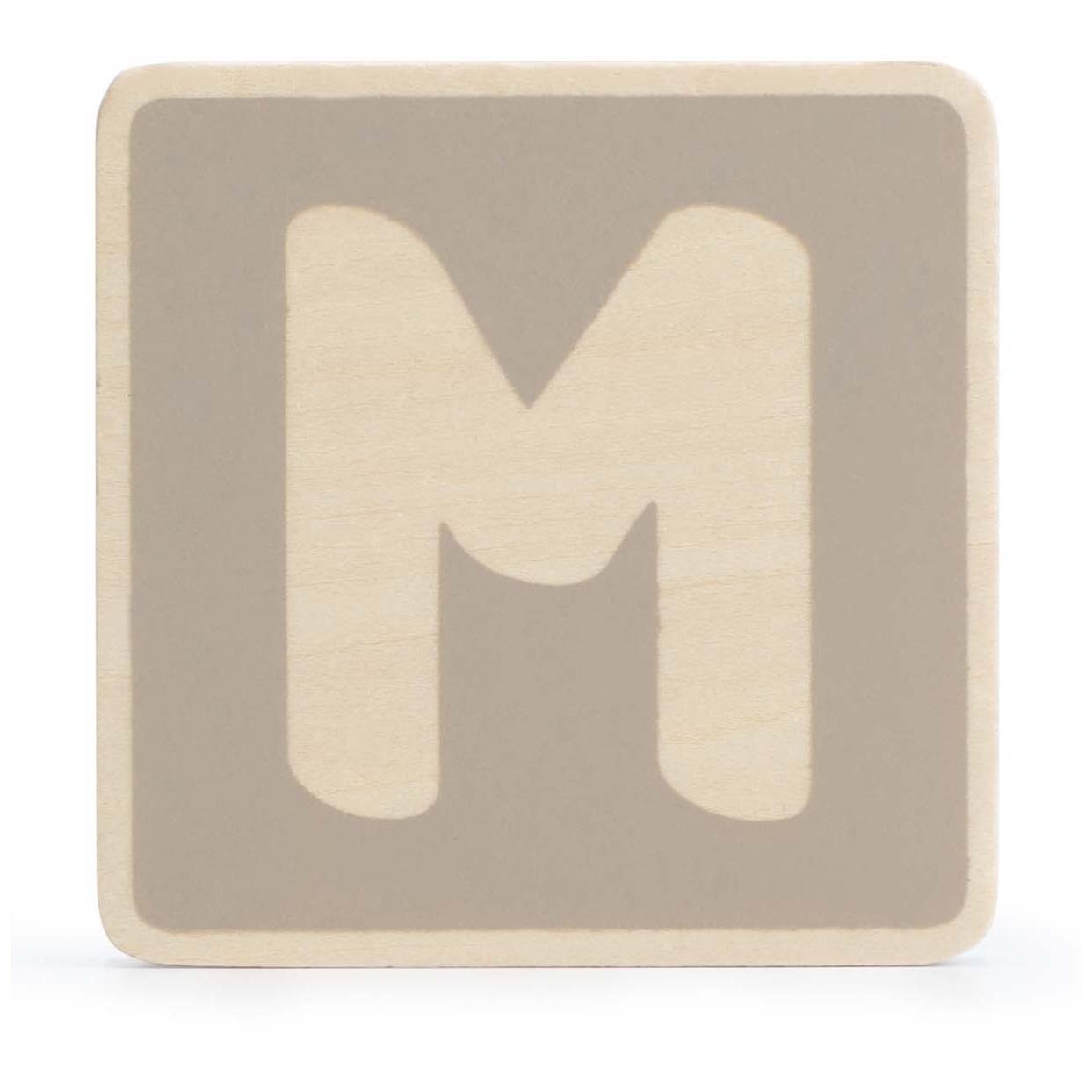 Prénatal houten namentrein letter M Taupebrown - speelgoed vanaf 0 maanden - Pré