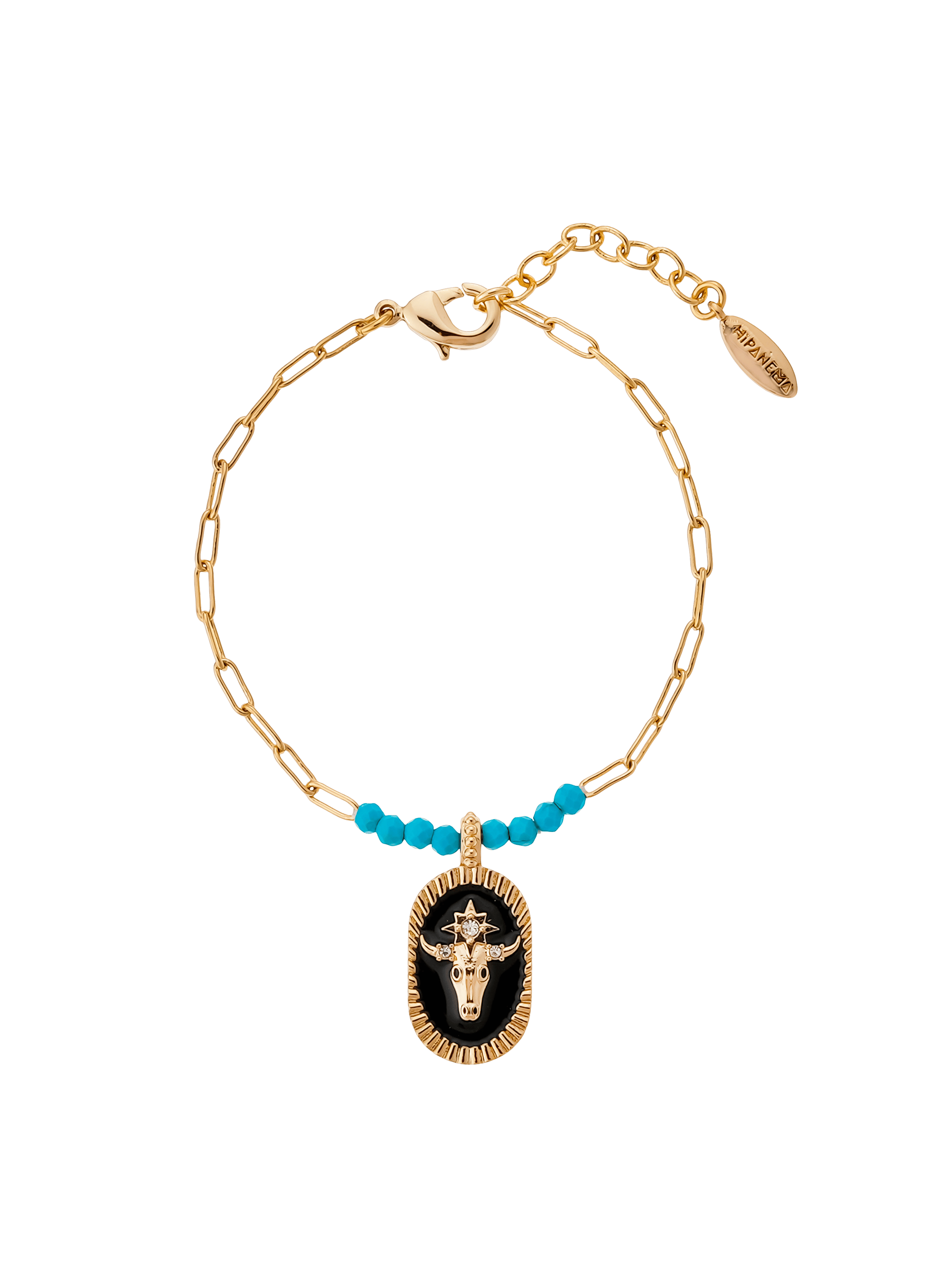 PICADOR - Bracelet chaîne avec pendentif en laiton | Noir