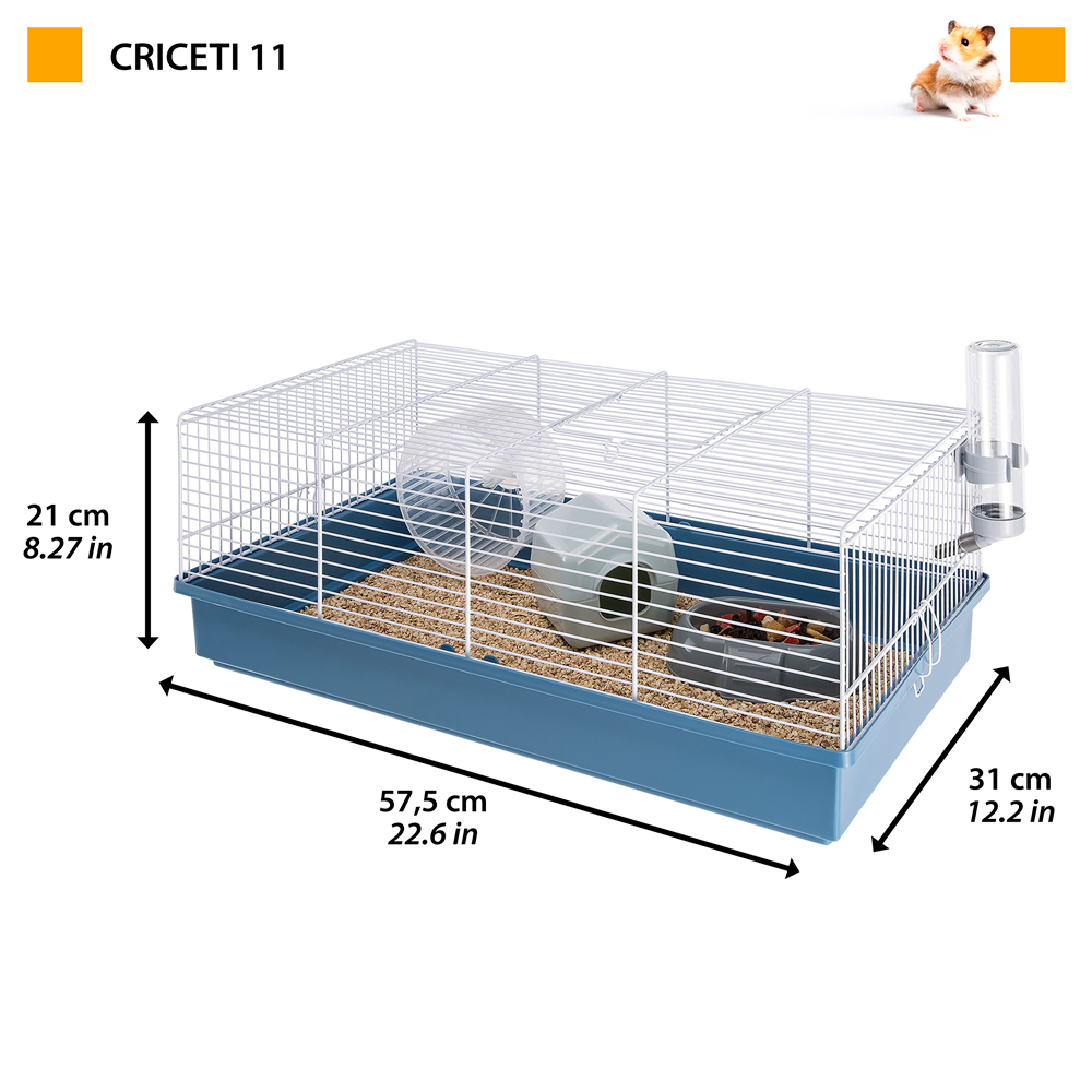 Ferplast cage pour rongeurs criceti 11 pour hamsters, en métal, accessoires inclus : mangeoire, abreuvoir, maison, roue.