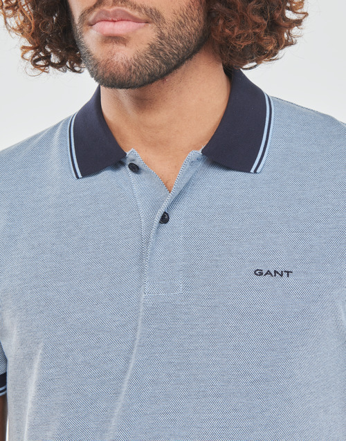 Gant - COL OXFORD SS PIQUE - Bleu