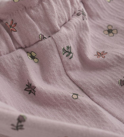 Minymo Hosen - Brüniert Lilac m. Blumenprint