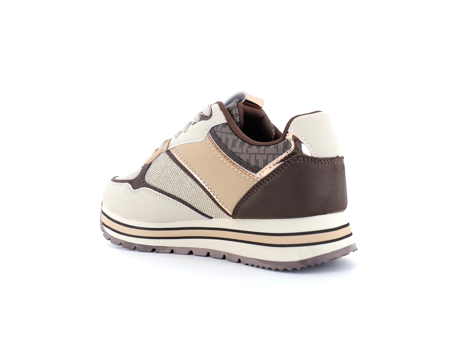 Tamaris-23706 Matières combinées Marron Beige