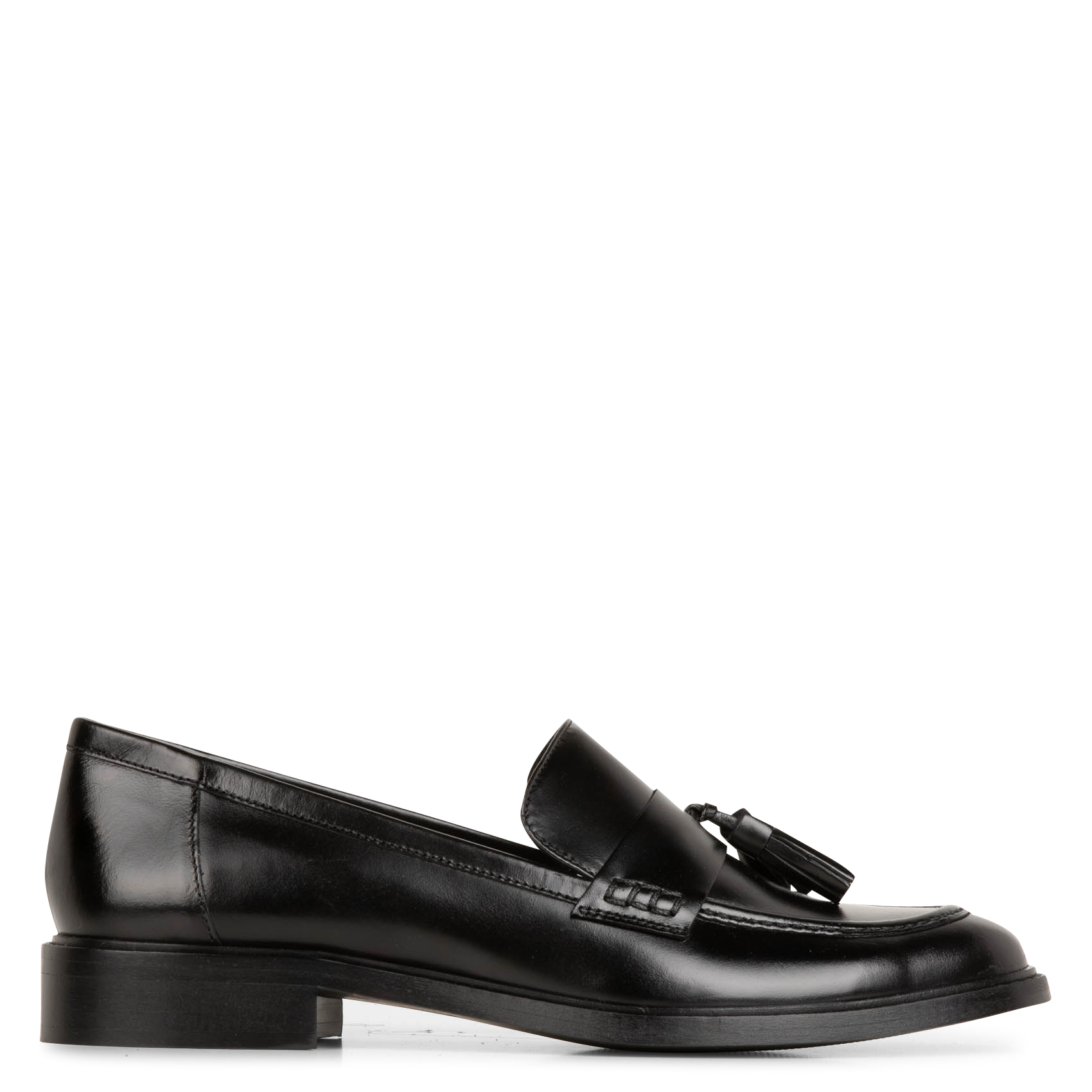 ROSA - Mocassins à bout rond en cuir| Noir