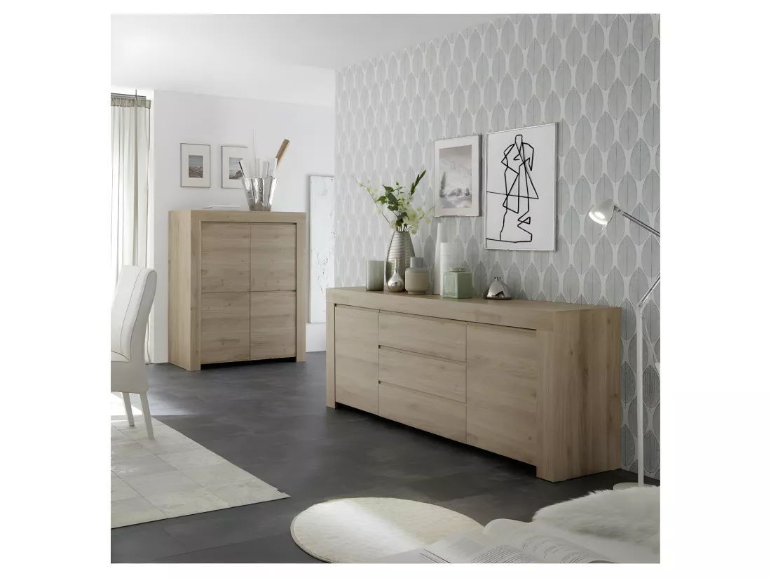 Vaisselier 4 portes Chêne naturel - PISE