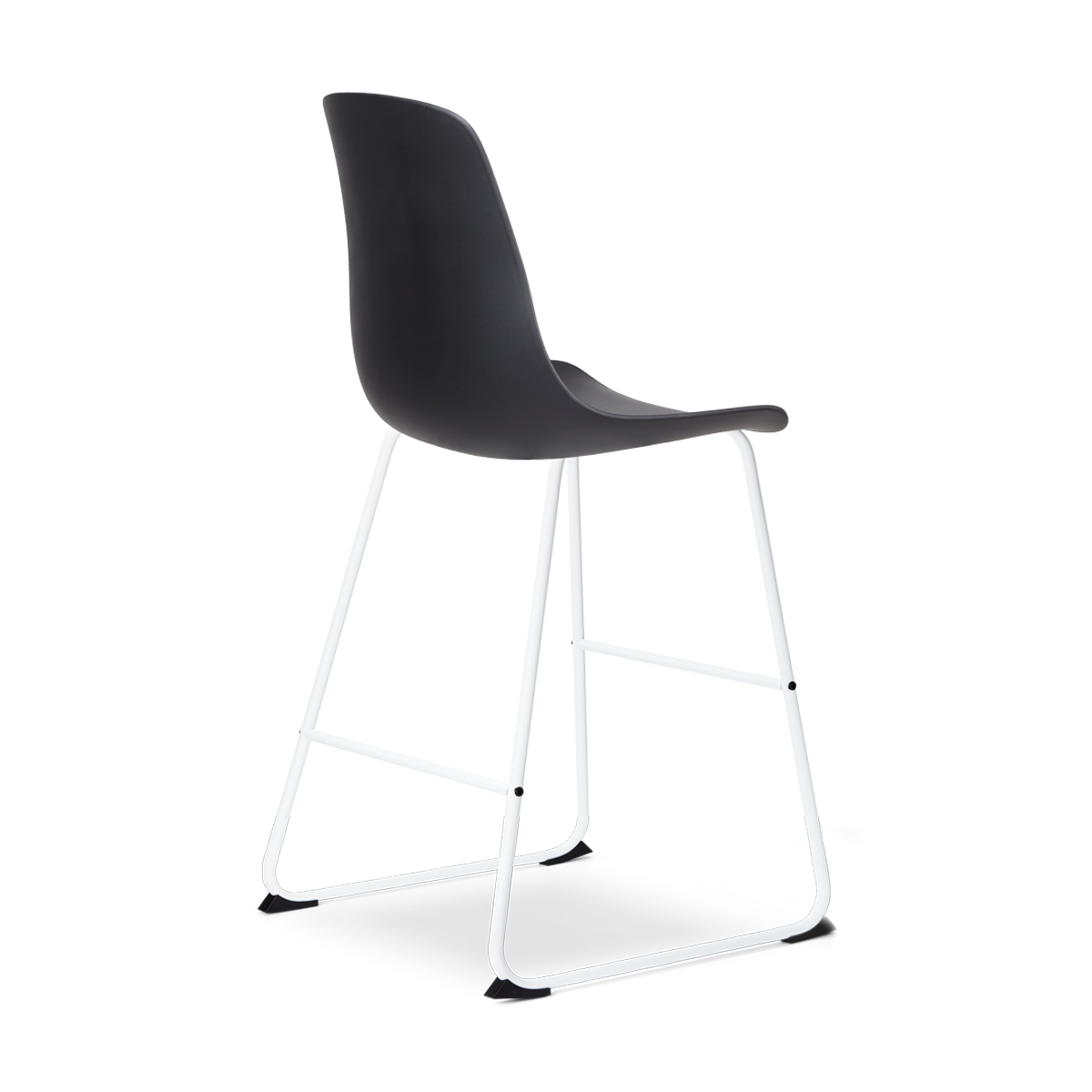 Barkruk Nino-Pip zwart - wit onderstel - 65 cm - set van 2