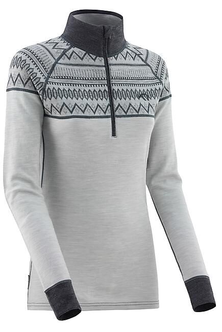 KARI TRAA - T-SHIRT ML DEMI ZIP LOKKE H/Z W