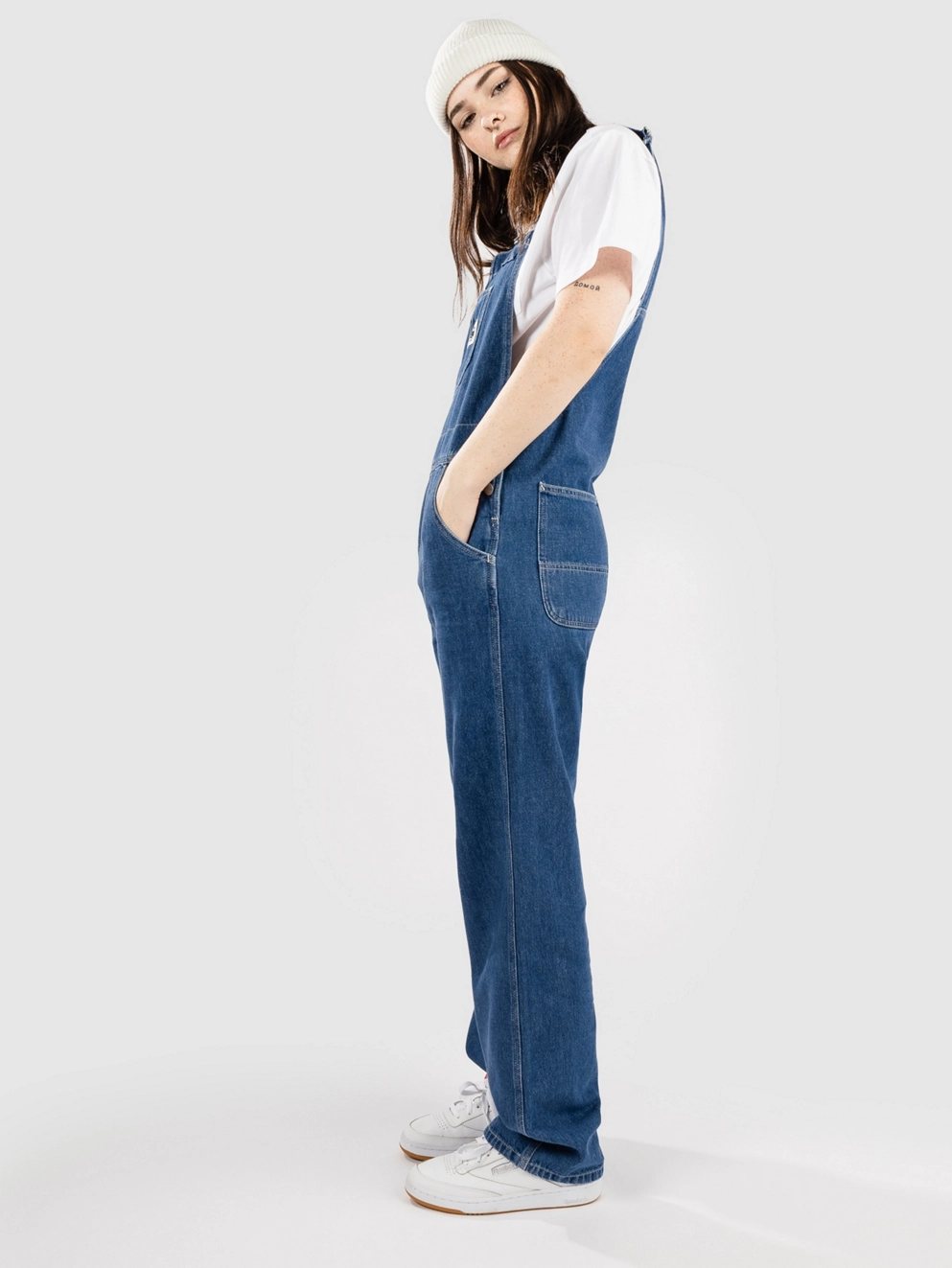 Carhartt WIP Bib Overall Straight Dungaree Jeans stone washed blue