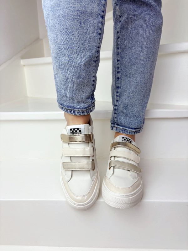 No Name - Sneakers STRIKE STRAPS Dove/ Light Gold