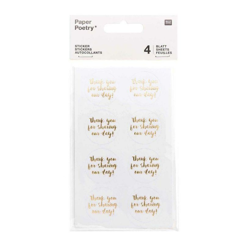 4 feuilles d'autocollants blancs our day