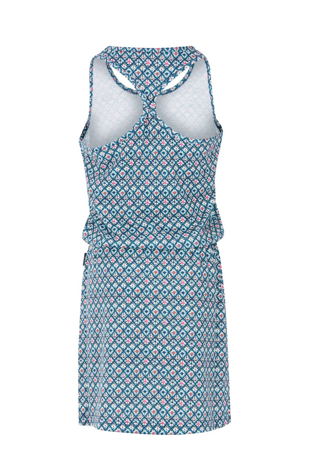 Protest jurk met all over print blauw/wit/rood