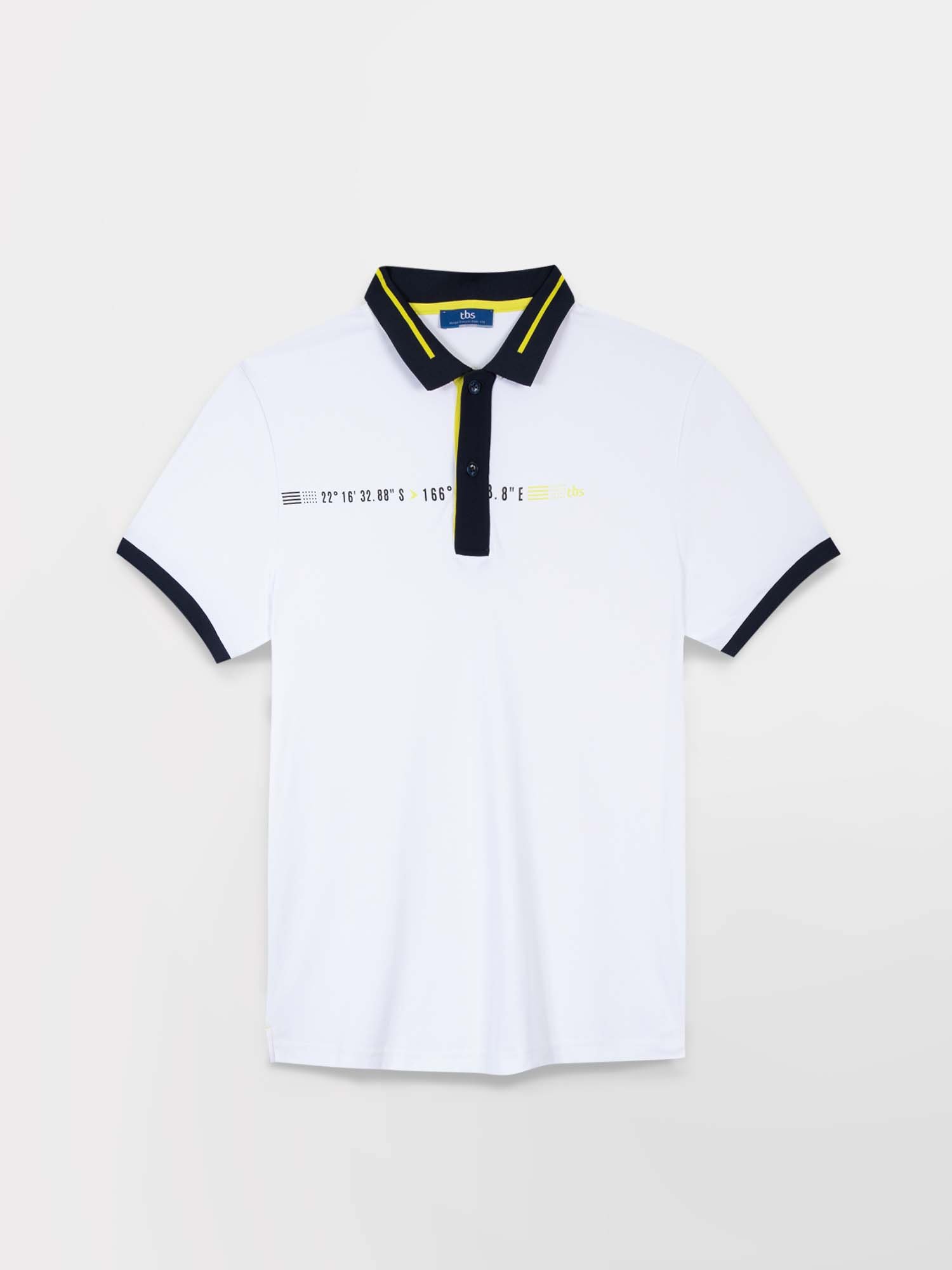 Polo Homme Manches Courtes Jersey Coton Blanc