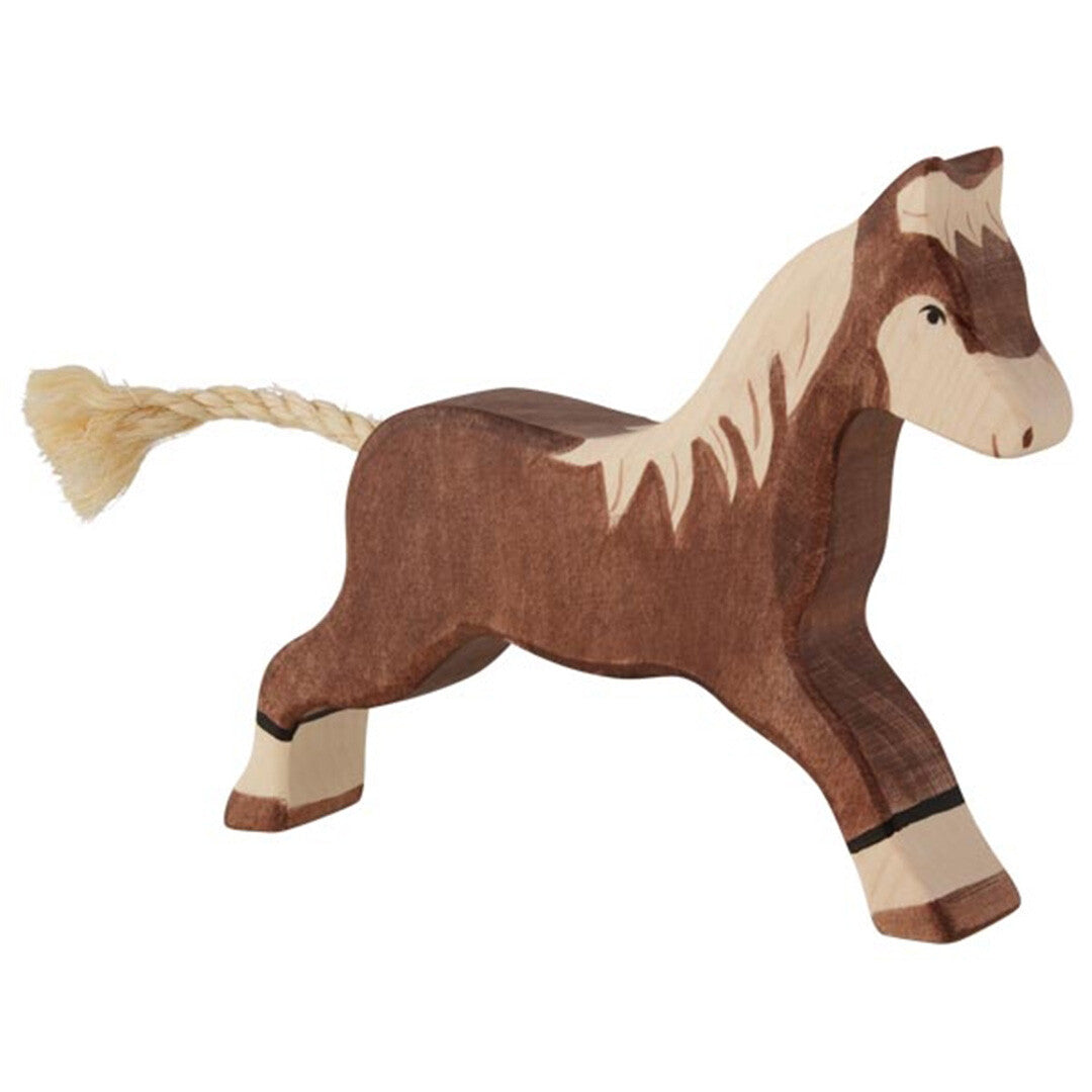 Holztiger paard rennend - donkerbruin
