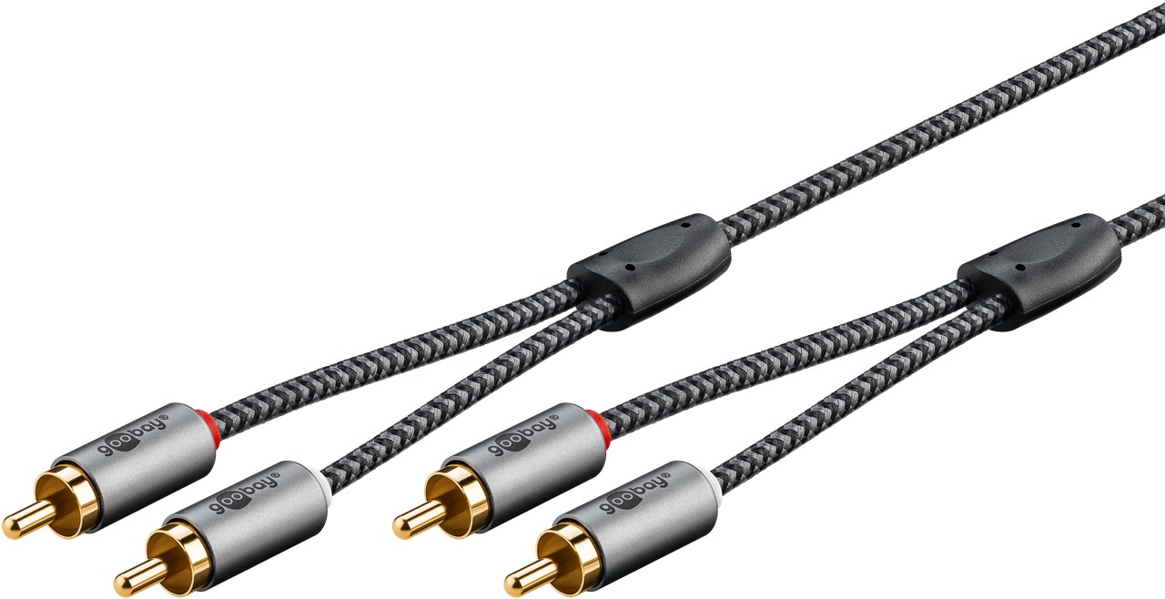 (3m) Dual Stereo-Cinch Audiokabel (65294) - Sharkskin Grey