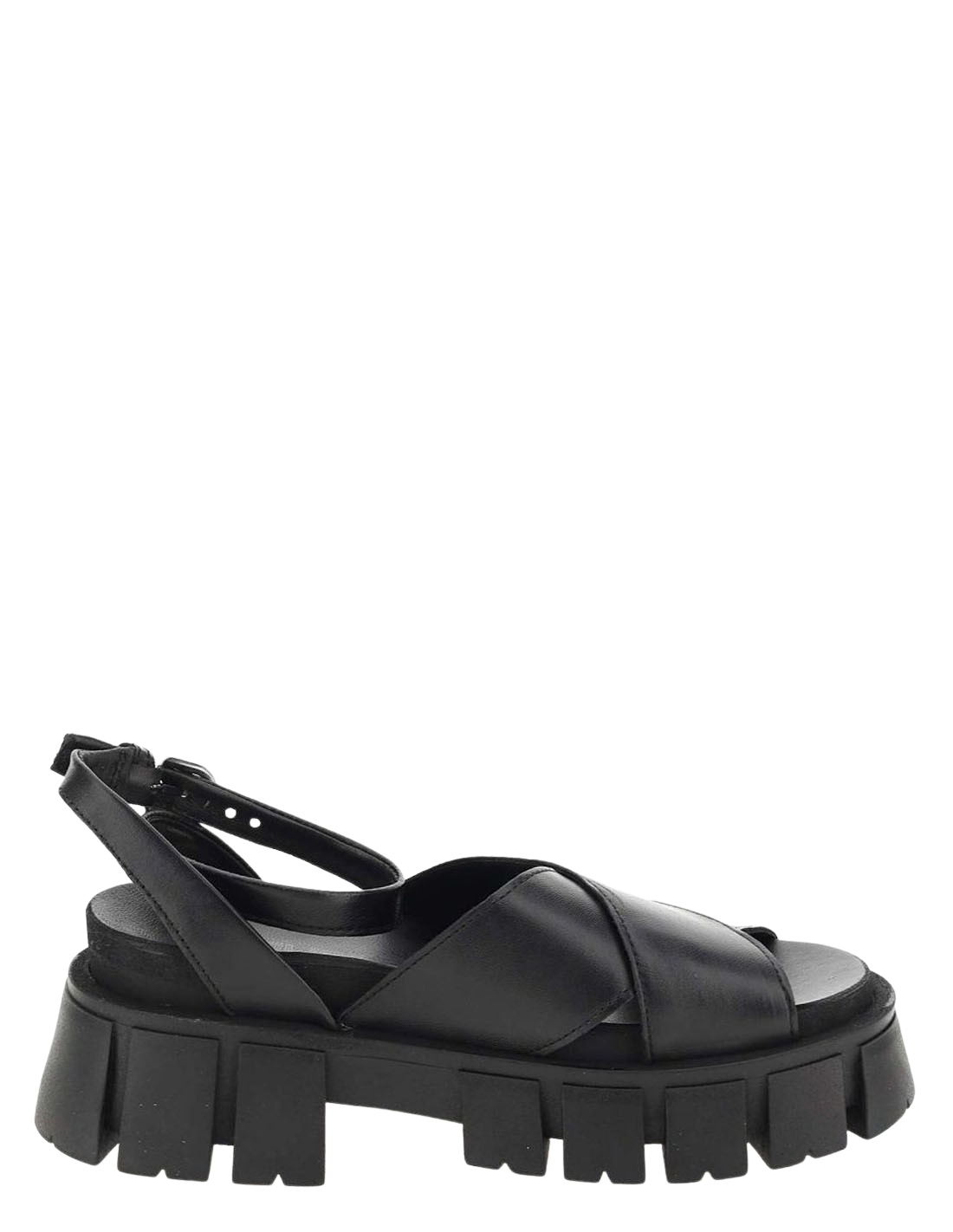 mjus sandales compensées femme kara cuir noir