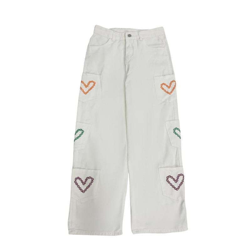 2DAWGS - Wijde jeans met hartprint
