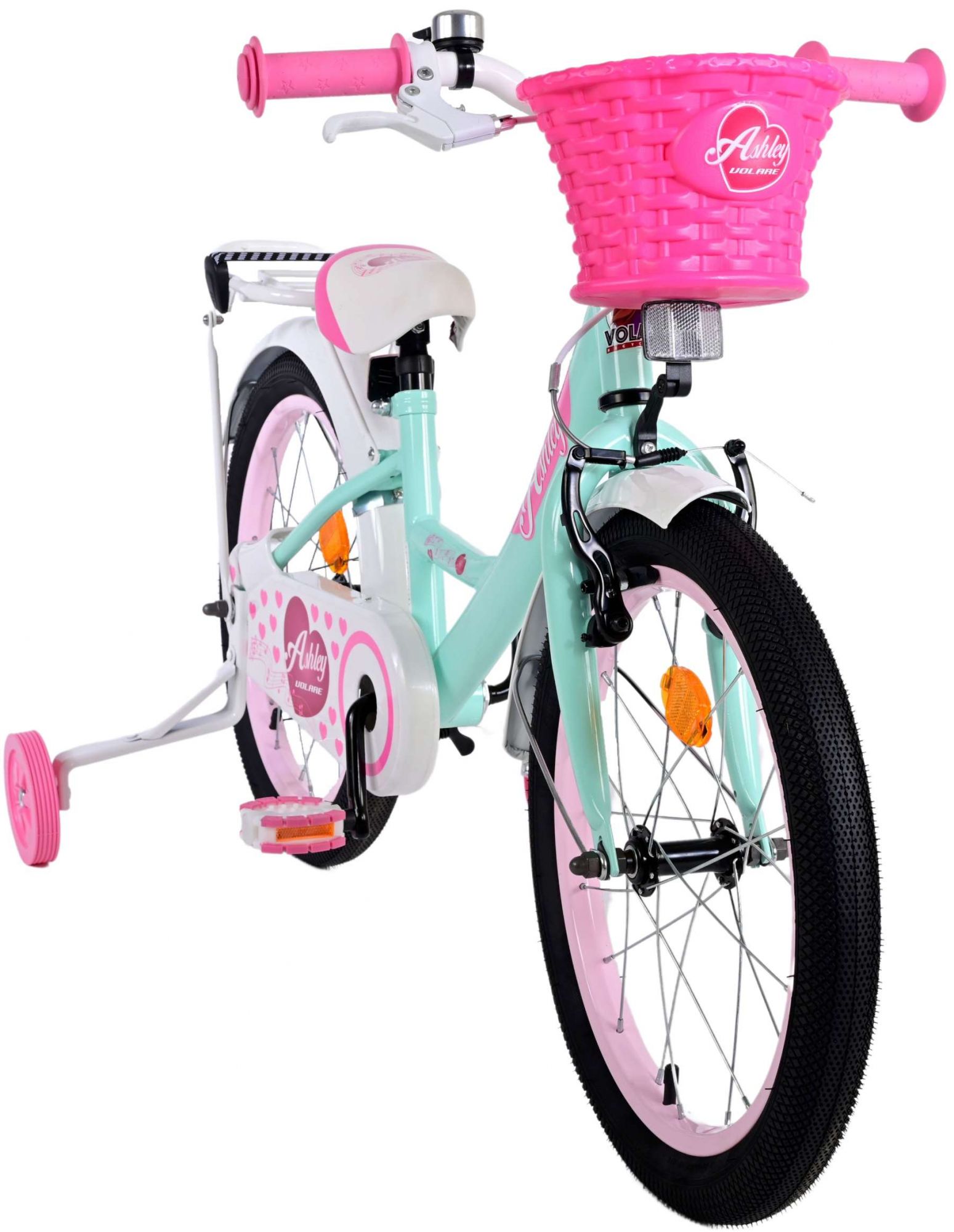 TPFSports Ashley Kinderfahrrad - Mädchen - 18 Zoll - Rücktritt + Handbremse - Rosa/Rot