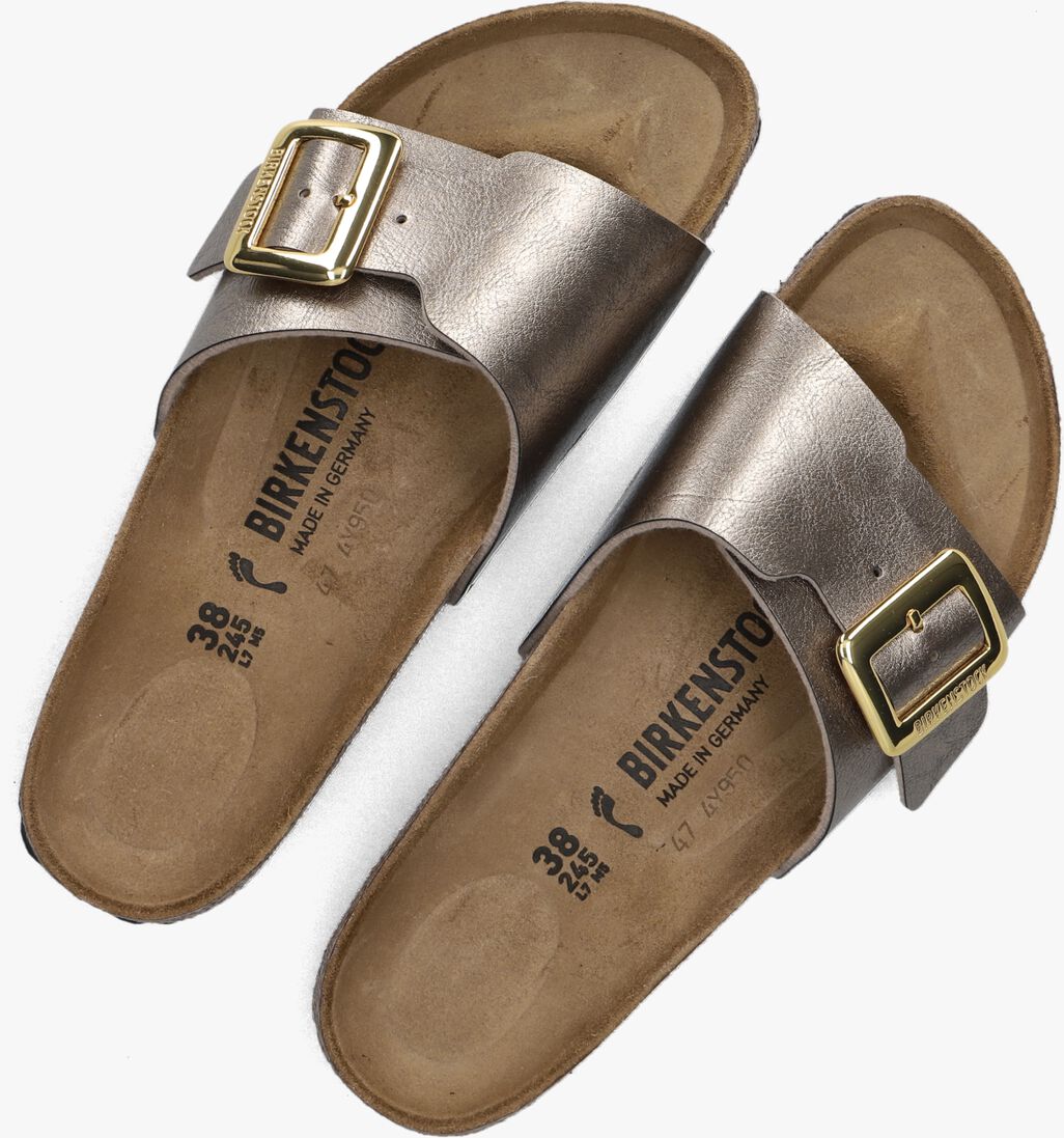 gouden birkenstock slippers catalina cushion buckle